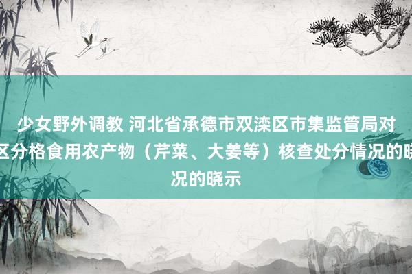 少女野外调教 河北省承德市双滦区市集监管局对于区分格食用农产物（芹菜、大姜等）核查处分情况的晓示