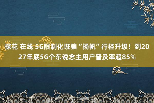 探花 在线 5G限制化诳骗“扬帆”行径升级！到2027年底5G个东说念主用户普及率超85%