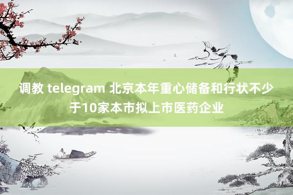 调教 telegram 北京本年重心储备和行状不少于10家本市拟上市医药企业